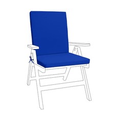 Outdoor Highback Chair Seat Pads Garden Chair Cushion with Ties Water-Resistant