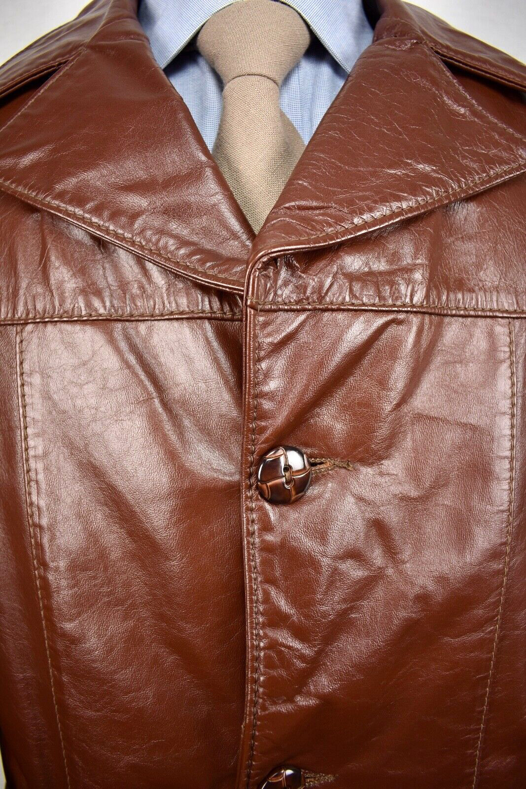 Ralph Edwards Solid Brown Leather Three Button Ba… - image 2