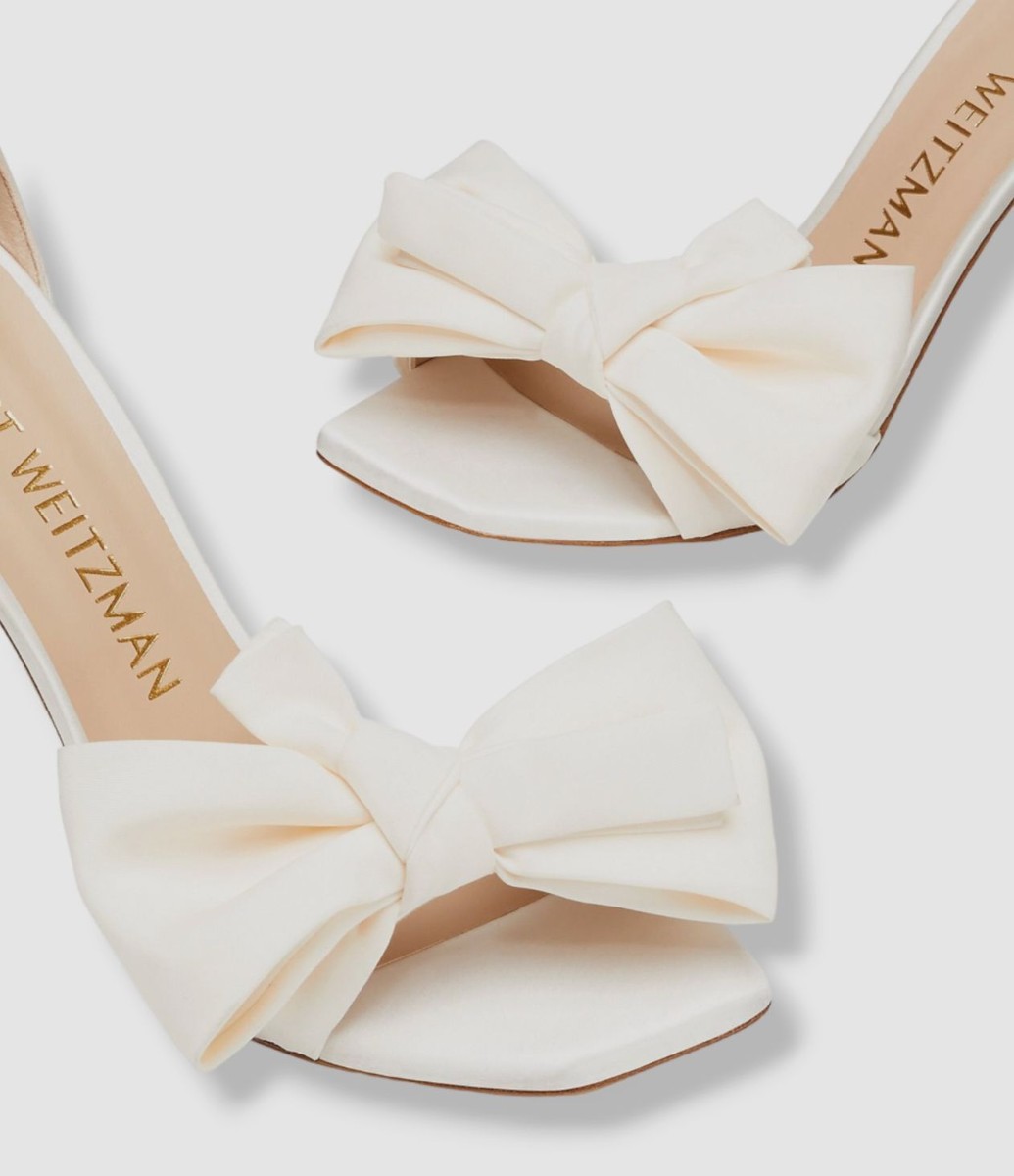 $495 Stuart Weitzman Womens White Nudistcurve Loveknot