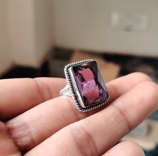 Natural Amethyst Gemstone Ring 925 Sterling Silver Anniversary Gifts Boho Ring