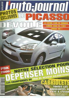 L'AUTO JOURNAL N°699 PICASSO / CORSA / PORSCHE 911 TURBO / 407 SW V6 HDI /SCENIC