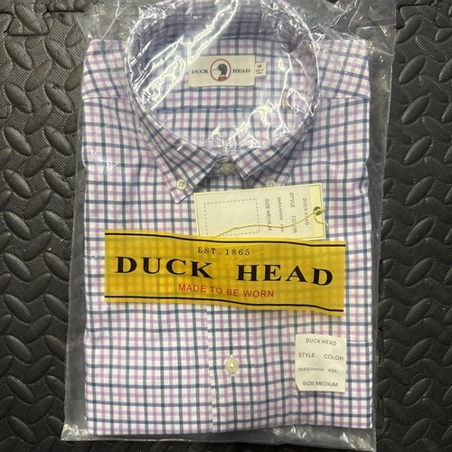 DUCK HEAD Button Shirt Men's MEDIUM M Purple Plaid - NEW