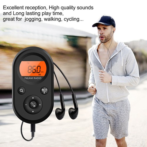 AM FM Portable Mini Radio Rechargeable Pocket Radio with Backlight & Earphone - Picture 7 of 12