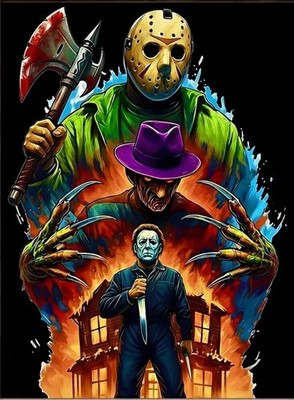 Horror Thema Diamond Art/Gemälde 40x50 Rundbohrer