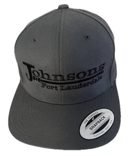 Yupoong The Classics Gray Green Swish Embassy Johnson’s SnapBack Trucker Cap Hat