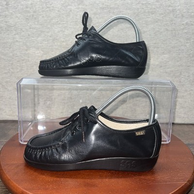 SAS Bounce Lace up Wedge Oxford Casual Women 5.5 ww Black