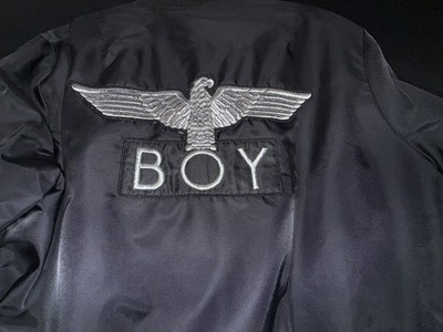 BOY London Bomber Jacket Black Eagle Logo MA-1 Streetwear Large | eBay