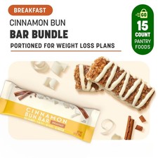 Cinnamon Bun Breakfast Bars, for Weight Loss, 15 Count