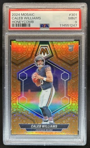 2024 Panini Mosaic Caleb Williams RC Honeycomb Prizm Rookie #301 Bears PSA 9