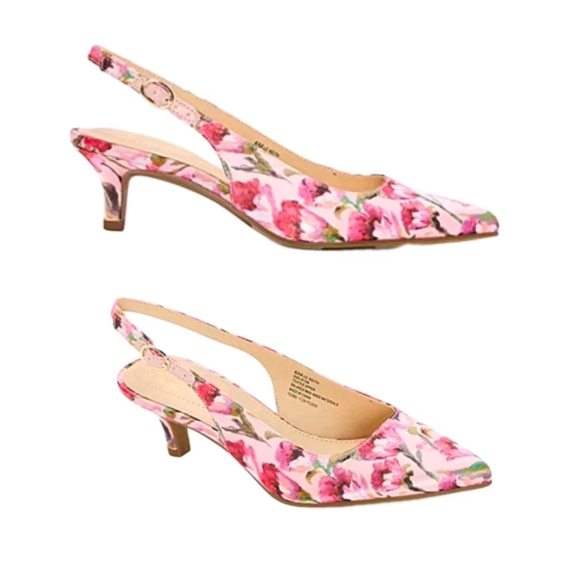 Escarpins Compensés En Liège Liz Claiborne - Peep-toe Rose, Taille US 10 M, Neufs