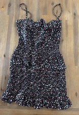 Pretty Little Thing Dress Women’s Size 10 Black Floral Stretch Summer 