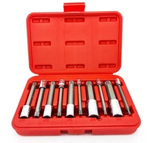 10pc 4" Long Spline XZN Triple Square 12 Point Socket Bit Set