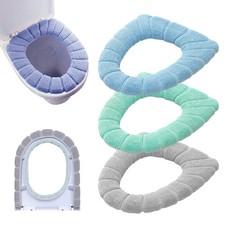 Bathroom Soft Thicker Warmer Stretchable Washable Cloth Toilet Seat Cover