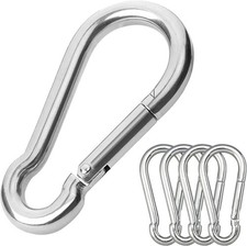 5PCS 3.15in Large Carabiner Clip Stainless Steel Carabiner Heavy Duty Spring