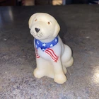 Fenton Opal Satin Yankee Doodle American Dog eBay Signed 149/500 Hand Painted