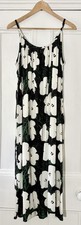 Andy Warhol Uniqlo Womens Black White Green 1964 Flowers Cami Maxi Dress L UK 14
