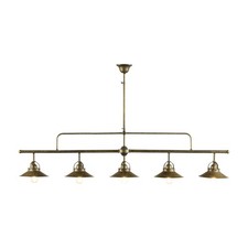 Deckenlampe Deckenleuchte groß B: 140 cm Messing massiv 5x E27 höhenverstellbar