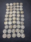 Mercury Dimes Roll 50 Coins 90% Silver $5 Face Value Circulated 45 Various Dates