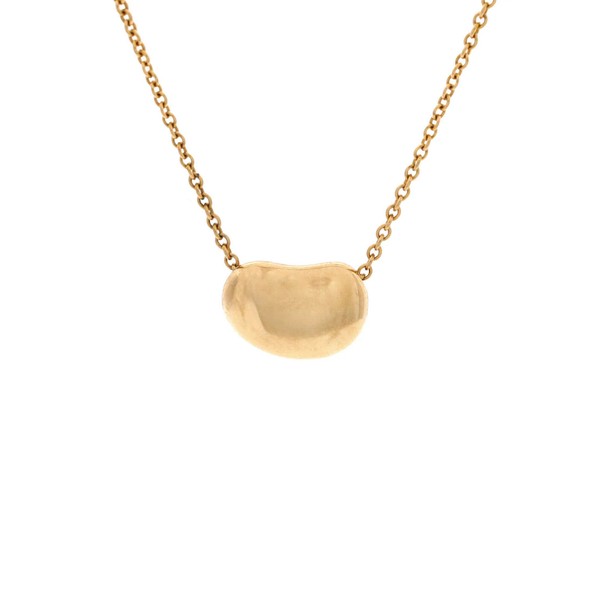 Tiffany & Co. Elsa Peretti Bean Pendant Necklace 18K Yellow Gold 11mm