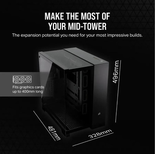 Corsair 6500X ATX Mid-Tower Dual Chamber PC Case - Black - Photo 4/8