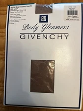 GIVENCHY Body Gleamers Shimmery Lycra Control Top Pantyhose Bronze 156 Size C. 