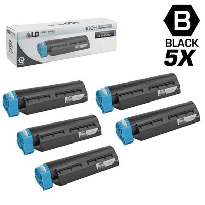 LD 44574901 Black Toner Cartridge Set of 5 for Okidata B431d B431dn MB472w MB562