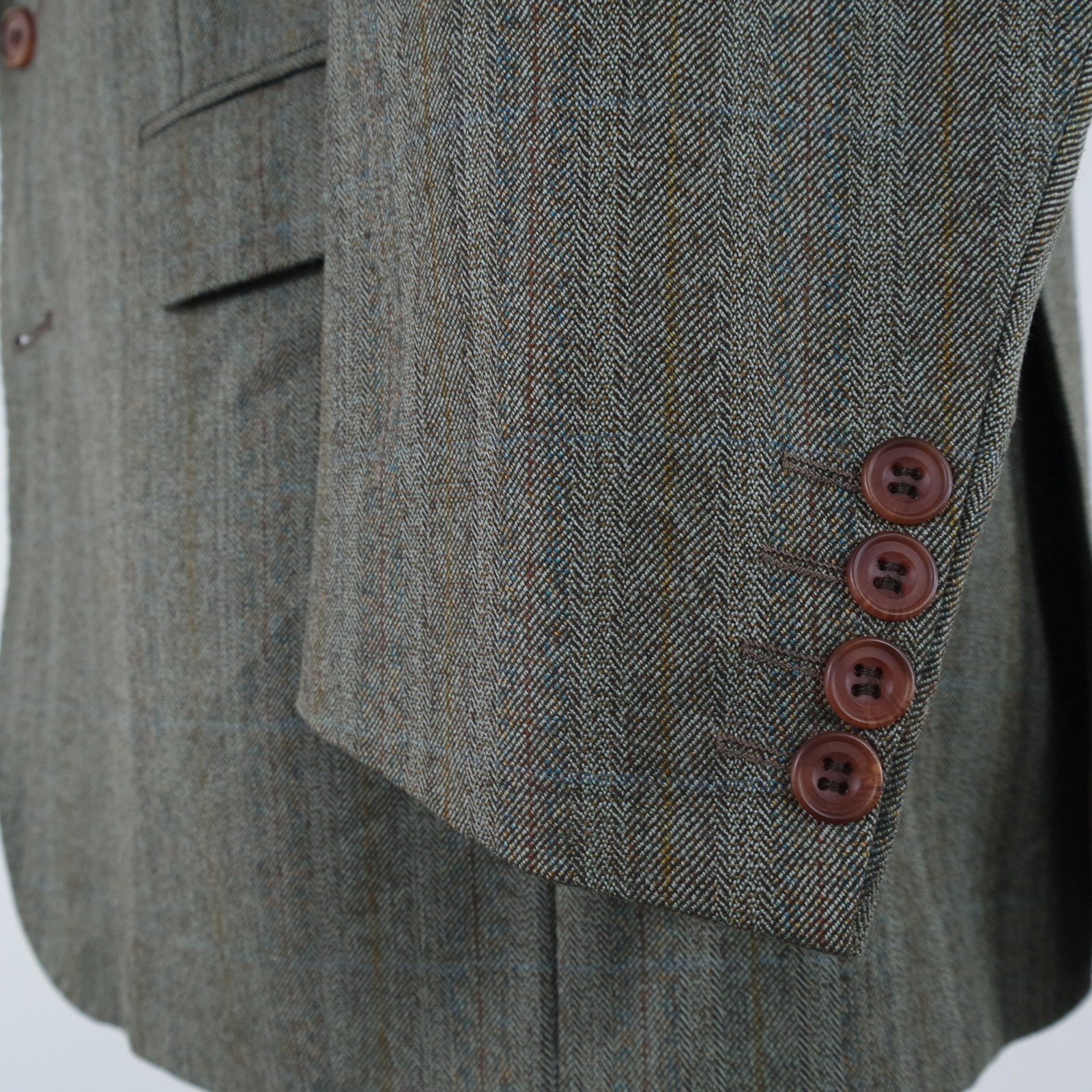 Mens Vintage DAKS Tweed Jacket 42R UK Size Herringbone Wool Sport Coat Blazer image 9