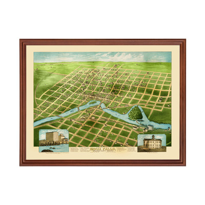 #ad Old Map of Sioux Falls SD 1881 Vintage Sioux Falls South $149.99