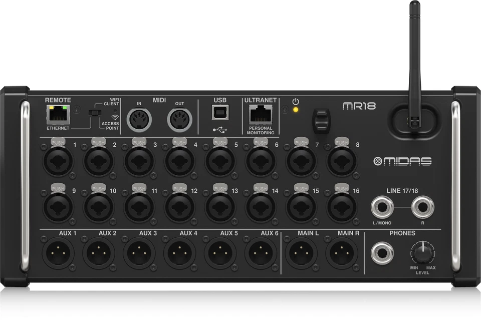 Midas MR18 18-Input Digital Mixer for Tablets w/ Wi-Fi & USB Recorder - Image 2 of 4