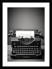 Serene Vintage Typewriter Framed Wall Art Poster Canvas Print Picture thumbnail