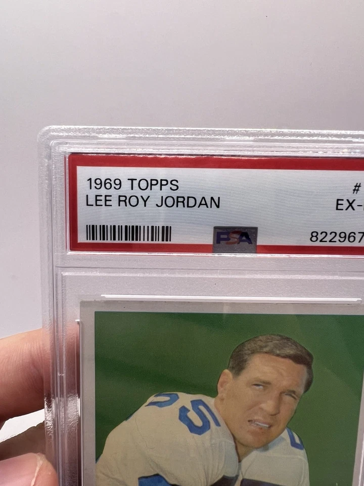 1969 Topps Lee Roy Jordan PSA 6 EX-MT #166 Dallas Cowboys Vintage - Image 3 of 4