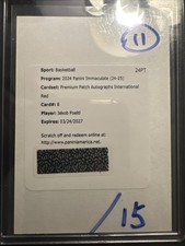 2024 Panini Immaculate Premium Patch Autograph Jakob Poeltl Red /15 Redemption