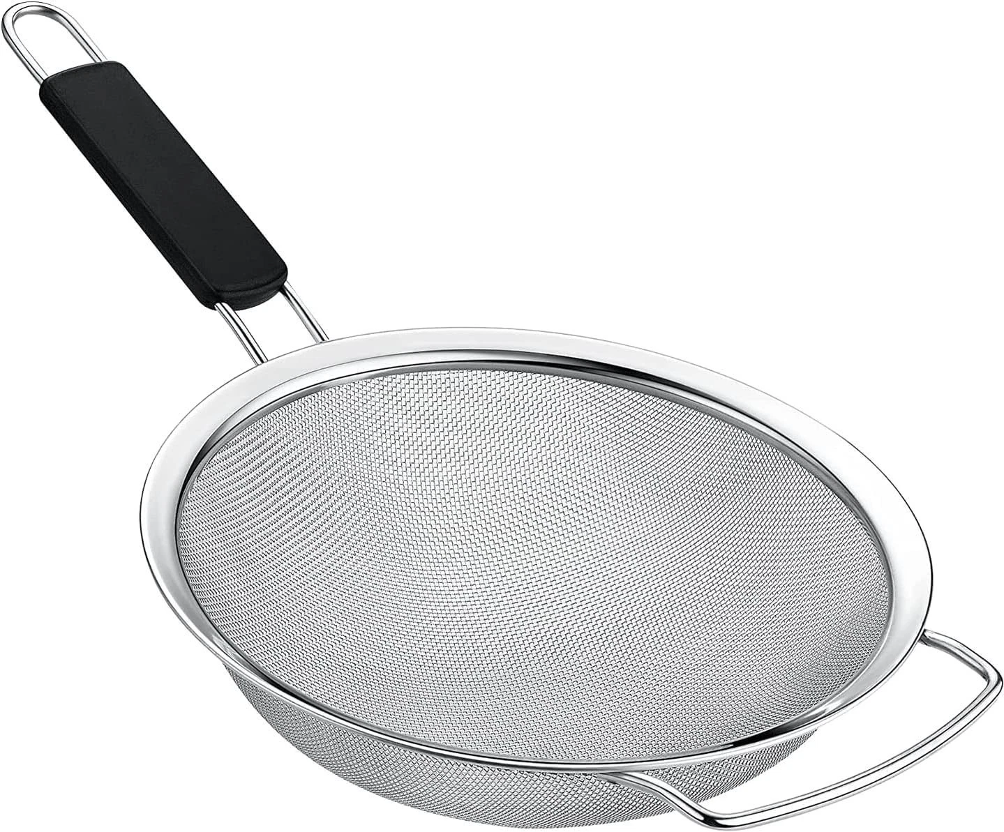8" Large Fine Mesh Strainer W/ thermo plastic rubber handle Sieve Fine Mesh