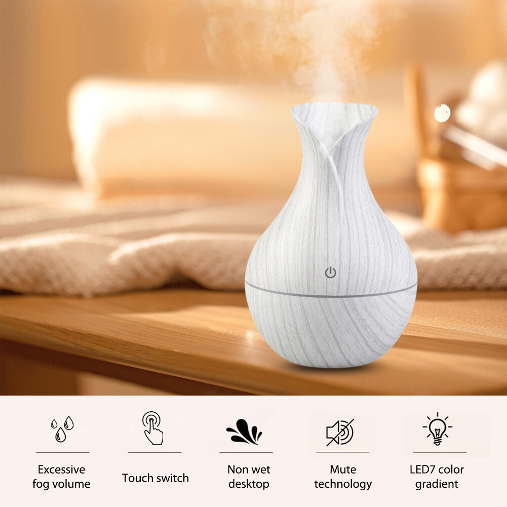 AU 130ml Air Humidifier Aromatherapy Light Wood Grain For Home White au-130ml-air-humidifier-aromatherapy-light-wood-grain-for-home-white