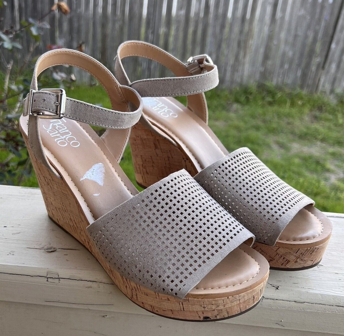 Cork Wedge Sandals Franco Sarto Clemens Tan Franco Sarto Women's