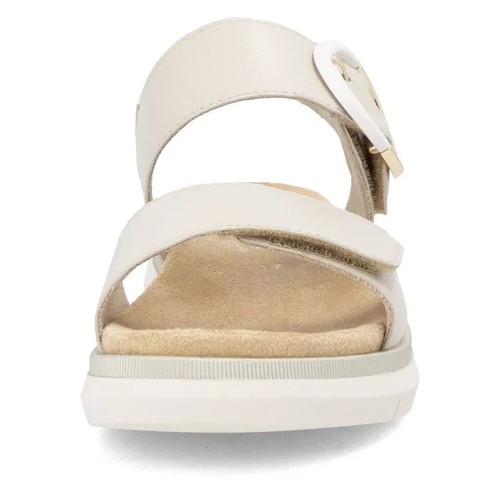 LADIES REMONTE D2K50-80 BEIGE LEATHER FLAT SANDALS - Picture 7 of 7