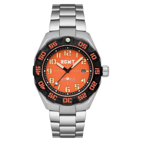 RGMT Field Master Herren Automatik Uhr Silber/Orange RG-8032-99 $685 - NEU & RAR - Bild 2 von 6