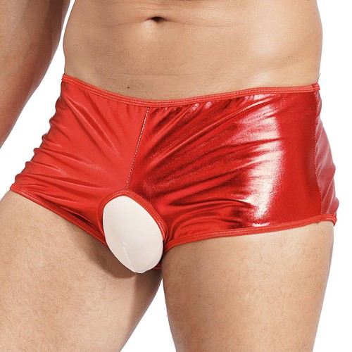 Mens Boxer Shorts Performance Briefs PU Leather Panties Thong Underwear Exotic - Picture 13 of 50