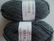 Filatura Lanarota Easy Wool yarn, Oxford gray, lot of 2 (145 yds each)