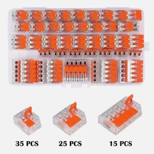 75Pcs 221-412 Lever Nut Compact Splicing Wire Connectors - 2/3/5 Conductor Set
