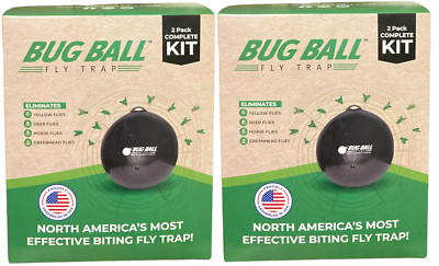 Bug Ball Starter Kit Biting Fly Trap, Eco Friendly 2 kits per box, 4 kits total