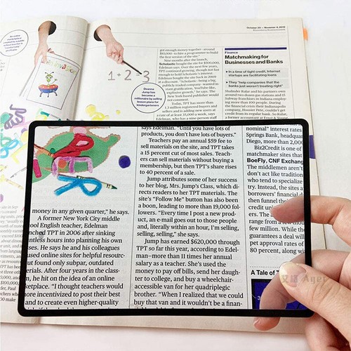 A5 Full Page Large Magnifier Page Glass Reading Aid Lens Magnifying Glass L-ZY - Picture 7 of 10