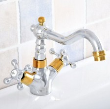 Silver Chrome Gold Color Brass Bathroom Kitchen Swivel Faucet Mixer Tap ssf805