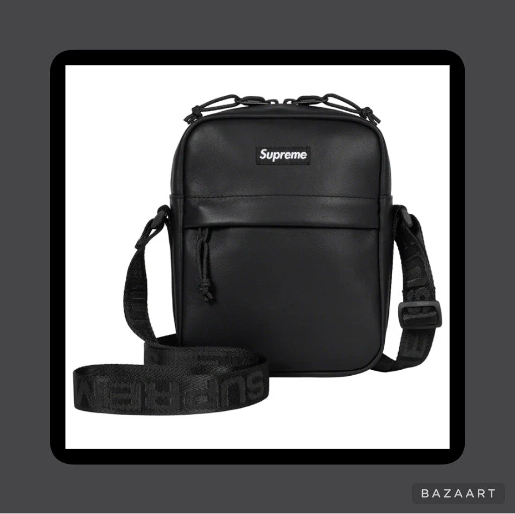 Supreme Leather Shoulder Bag Black FW23 READY TO SHIP FAST - BRAND NEW ✅✅✅