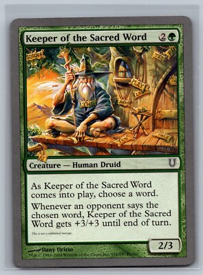 Magic The Gathering Unhinged Keeper of the Sacred Word #101/140 MTG TCG CCG
