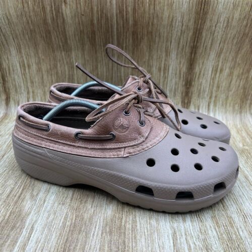 Crocs Islander Pit Crew Men's Size 12 Brown Boat Shoes Waterproof Clogs