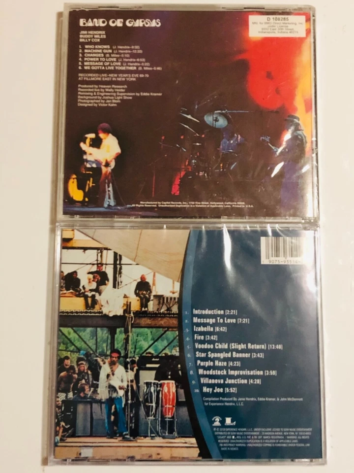 JIMI HENDRIX Band of Gypsys BRAND NEW CD +BONUS Live At Woodstock NEW CD !!! - Imagem 2 de 2