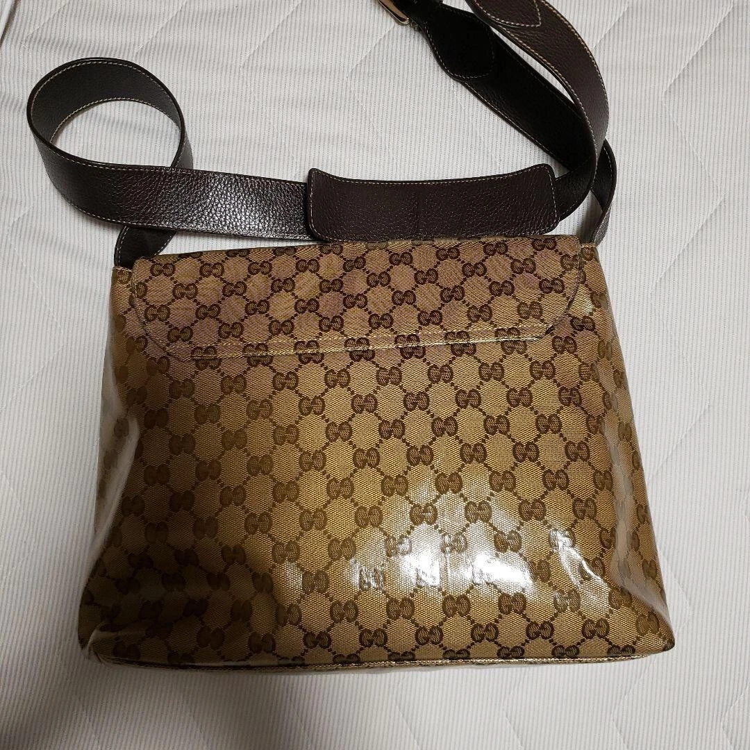 Authentic Gucci GG Crystal Canvas Messenger Bag Shoulder Bag 