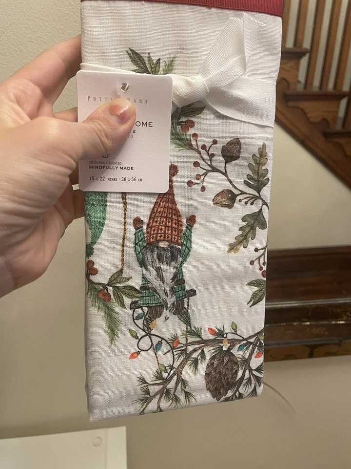 Cerámica Granero Toalla de Cocina Vacaciones Invierno Navidad Gnomo Elfo Regalo Fiesta SET 2 Foto 2 de 4