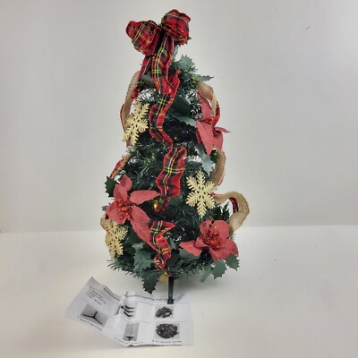 Barbara King 24'' Illuminated Tabletop Pop-Up Tree Red